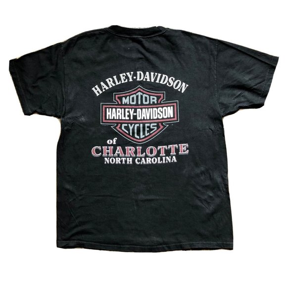 Harley Davidson 1998 Vintage Charlotte North Carolina Beefy Haines Shirt Mens L - Picture 4 of 5